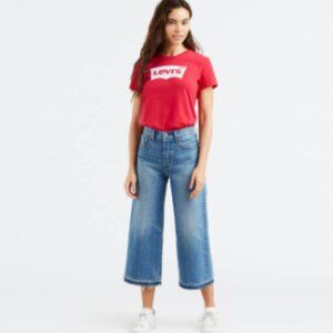 Levi’s High Water Wide Leg Jeans Size 27 Cropped Distressed Hem Premium Denim